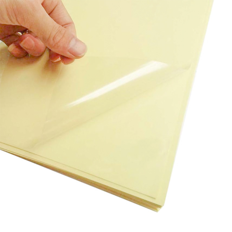 50um transparentné PET film UV lepidlo s bielou pergamenovou podložkou