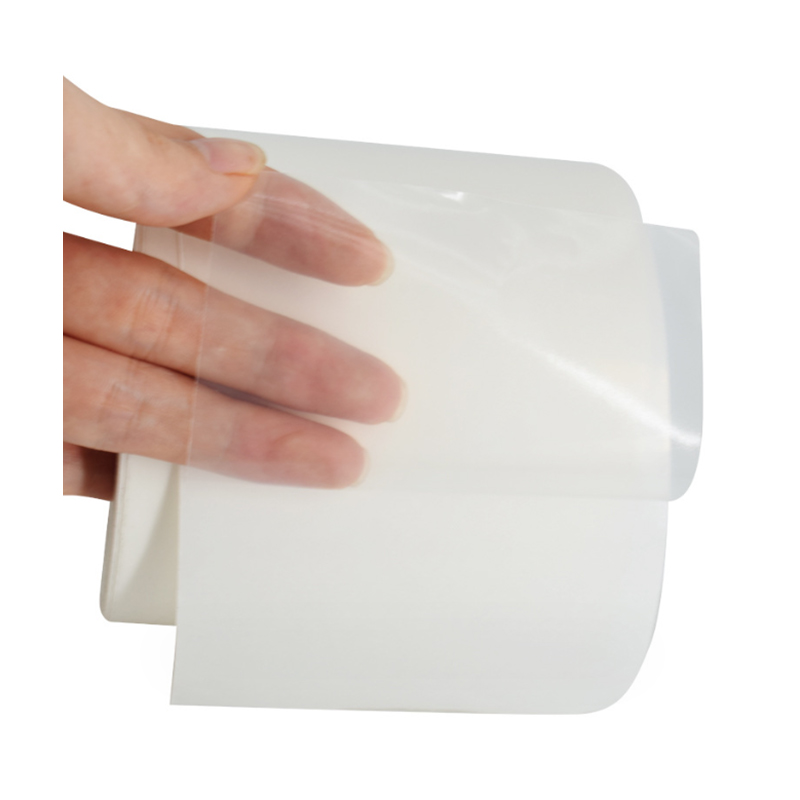 36um priehľadná PET fólia / odnímateľné lepidlo / 60 g biela pergamenová podložka